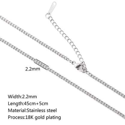 Durable Lip Chain Necklace with 18K Gold Color Vacuum Plating
