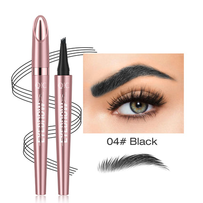 Waterproof Eyebrow Pencil with Four Fork Tip for Precise Natural Brow Shape and Long Wear