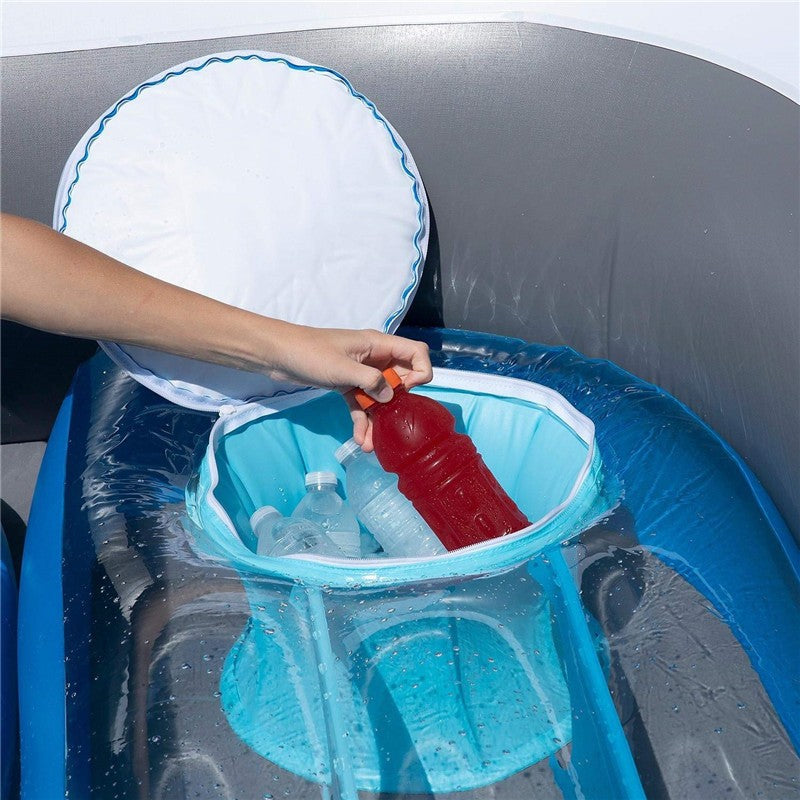 Inflatable Island Bed for Six with Pirate Ship Theme Pool And Lake Fun