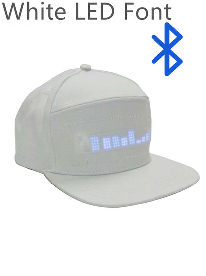Led Luminous HatCustom Words Pixel Lighting Rechargeable Bluetooth APP Control Scrolling Message Flexible Cap