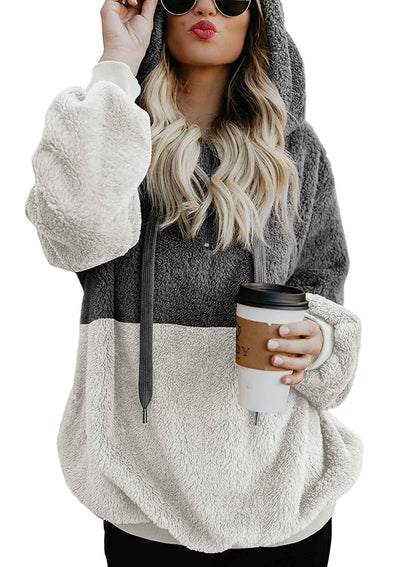 Women's Wool Blend Sweater Coat With Hooded Layered Design And Reinforced Seams