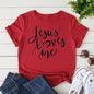 Soft Tee with Silk Cashmere Letter Print O-Neck for Women Comfort Fit