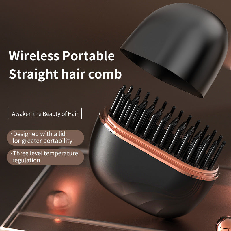 Wireless Hair Straightening Comb Portable Safe Styling Smoothing