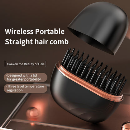 Wireless Hair Straightening Comb Portable Safe Styling Smoothing