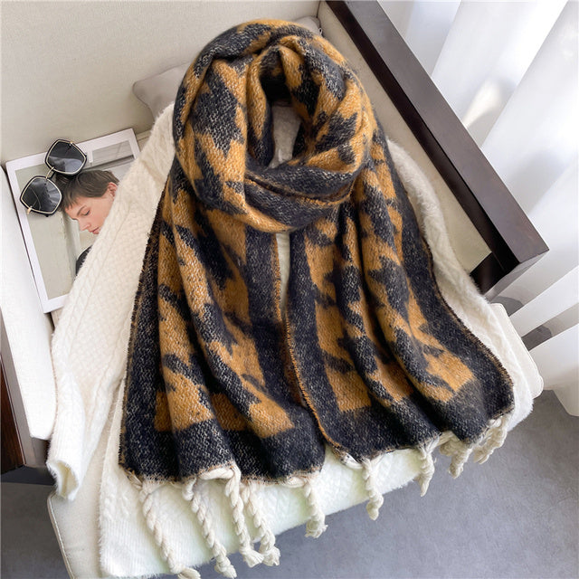 Soft Scarf With Cashmere Feel Warm Solid Color Drapes Smoothly Daily