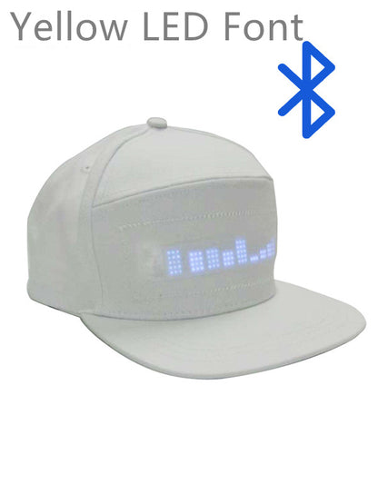 Led Luminous HatCustom Words Pixel Lighting Rechargeable Bluetooth APP Control Scrolling Message Flexible Cap