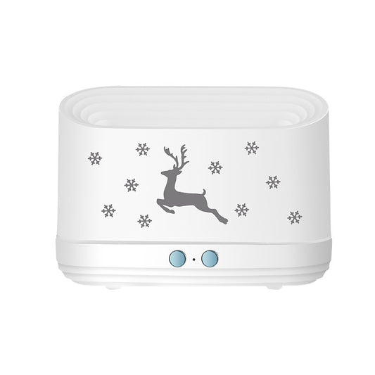 Home decor ultrasonic humidifier lamp with reindeer and snowflake designs and dual control buttons