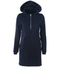 Women's Soft Hooded Zip-Up Sweatshirt Dress with a Slim-Fit Silhouette