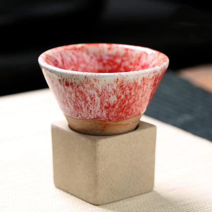 Handcrafted Teacup With Earthy Texture and Coarse Pottery Finish