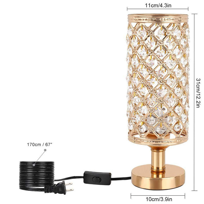 Radiant Table Lamp With Hollow Carved Shade And Rustproof Metal Base For Living Room And Bedroom