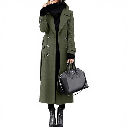Women's Elegant Long Coat Extended Length for Winter Warmth with Thermal Lining
