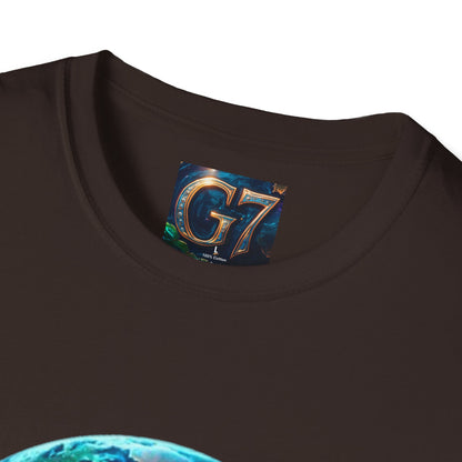 Global Unity Starts Here — Wear the Change - G7 Earth Graphic Unisex T-Shirt - Softstyle Tee