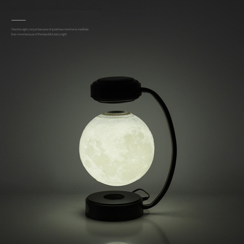 Levitating moon night light with magnetic floating base
