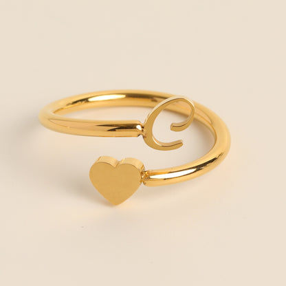 Durable Stainless Steel Ring with 18K Gold Plating and Initials