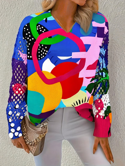 Textured Knit Long Sleeve Pullover For Spring And Autumn Regular Fit
