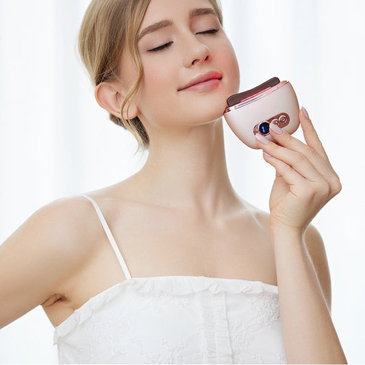 Luxe Stone Scrapping Plate Smart Meridian Brush Face Shaving Beauty Massager Constant Temperature Heat Facial Cleaner