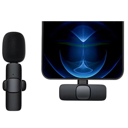 Wireless Lavalier Microphone Kit for Mobile Video Streaming with Stable 2.4G Connection