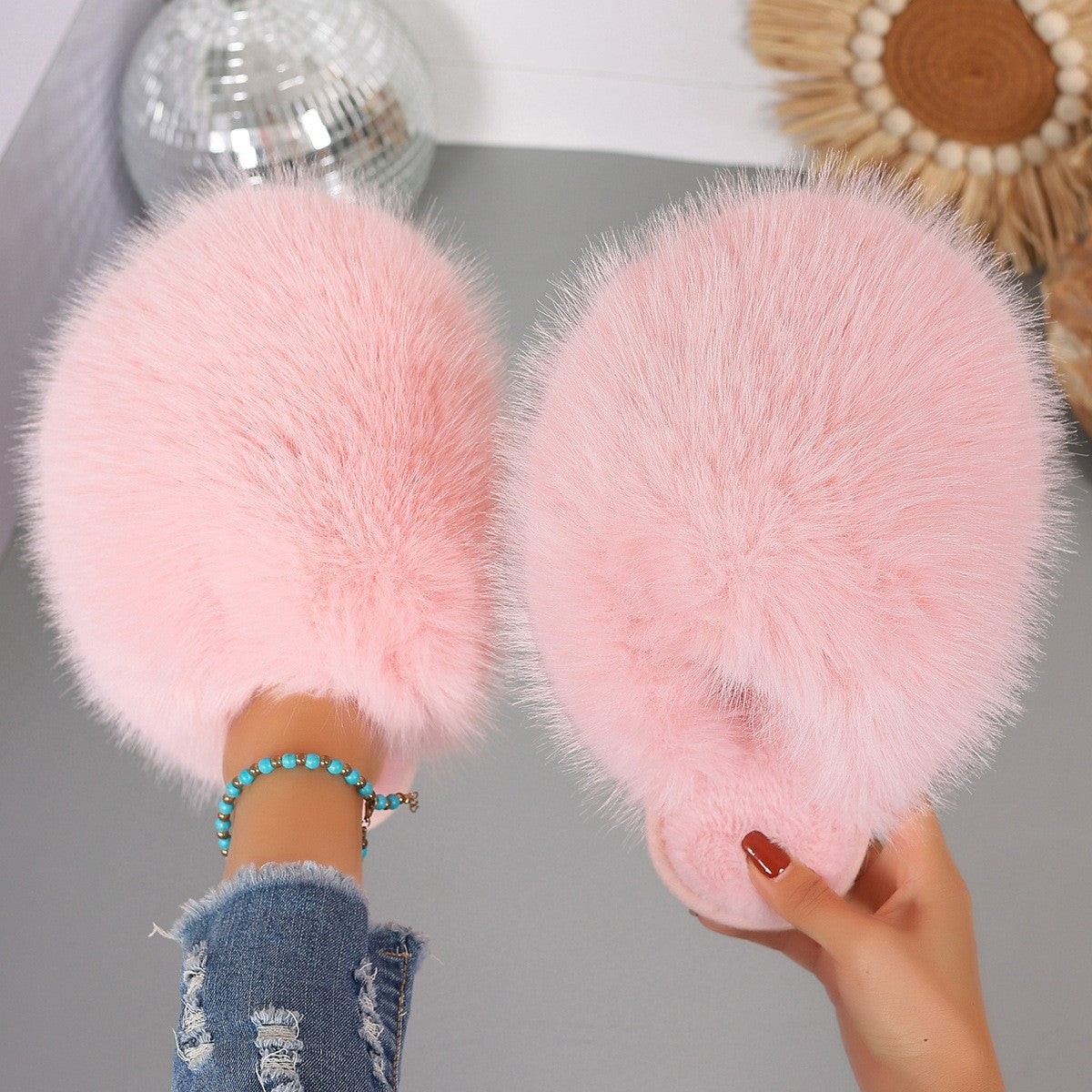 Soft Slippers Women Lightweight Cotton House Shoes with Cushioned Non Slip Sole