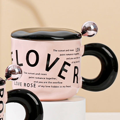 Love Mug 381ml Capacity for Coffee and Tea Desk Decor