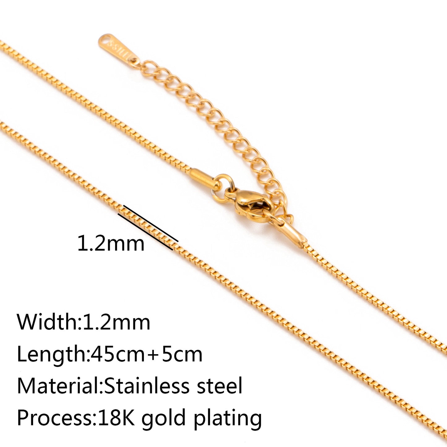 Durable Lip Chain Necklace with 18K Gold Color Vacuum Plating