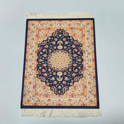 Persian carpet Woven flower small coaster wholesale merchants cheap mouse pad desk mat retro style rubber non-slip computer mats