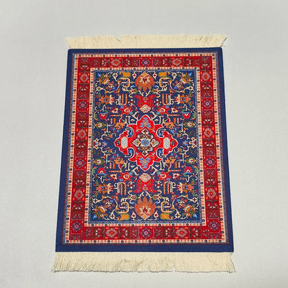 Persian carpet Woven flower small coaster wholesale merchants cheap mouse pad desk mat retro style rubber non-slip computer mats