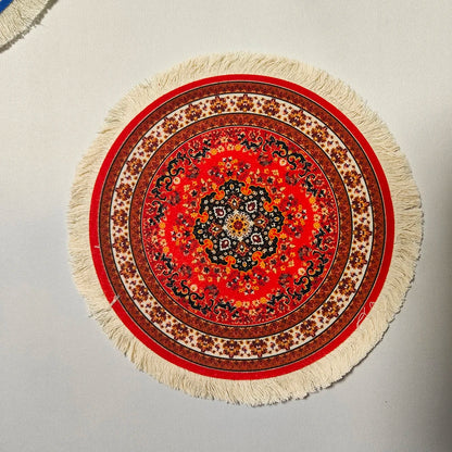 Persian carpet Woven flower small coaster wholesale merchants cheap mouse pad desk mat retro style rubber non-slip computer mats