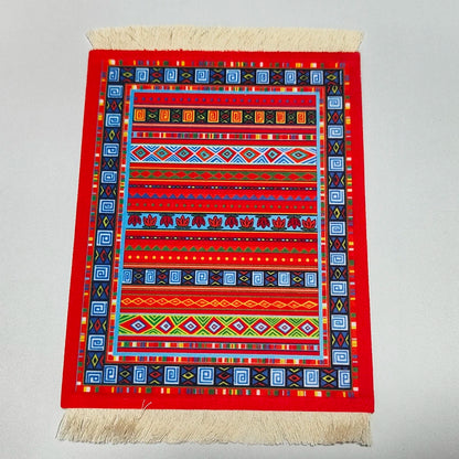 Persian carpet Woven flower small coaster wholesale merchants cheap mouse pad desk mat retro style rubber non-slip computer mats