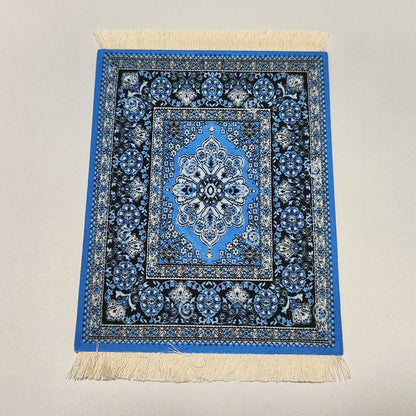 Persian carpet Woven flower small coaster wholesale merchants cheap mouse pad desk mat retro style rubber non-slip computer mats