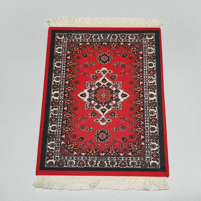Persian carpet Woven flower small coaster wholesale merchants cheap mouse pad desk mat retro style rubber non-slip computer mats
