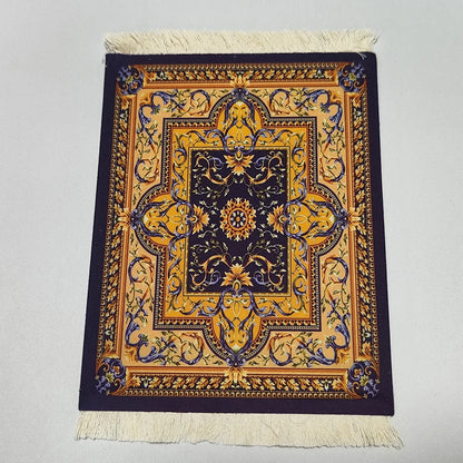 Persian carpet Woven flower small coaster wholesale merchants cheap mouse pad desk mat retro style rubber non-slip computer mats