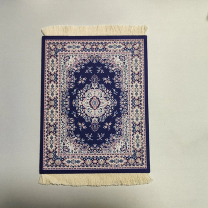 Persian carpet Woven flower small coaster wholesale merchants cheap mouse pad desk mat retro style rubber non-slip computer mats