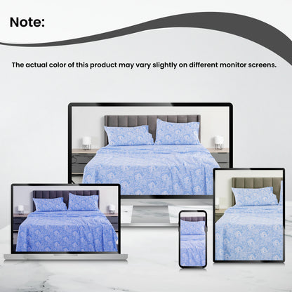 Wrinkle-Free Sheet Set With Paisley Print Microfiber Deep Pocket