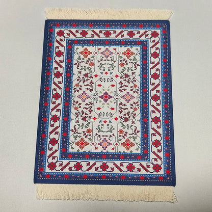 Persian carpet Woven flower small coaster wholesale merchants cheap mouse pad desk mat retro style rubber non-slip computer mats