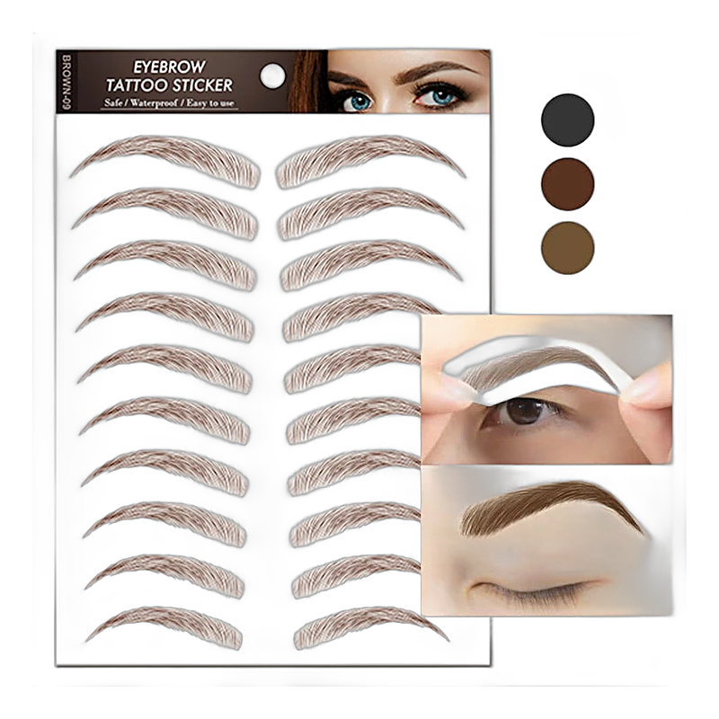 Eyebrow tattoos waterproof hair-like brow stickers sheet application