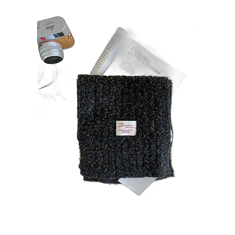 Thick ribbed knit scarf for cold weather layering