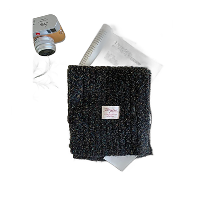 Thick ribbed knit scarf for cold weather layering