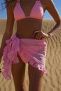Women's Mesh Cover-Up Skirt with Tassel Hem and Ruffle Detail