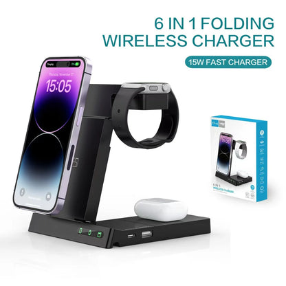 Wireless Charging Stand with Magnetic Night Light Holder for Desk Use