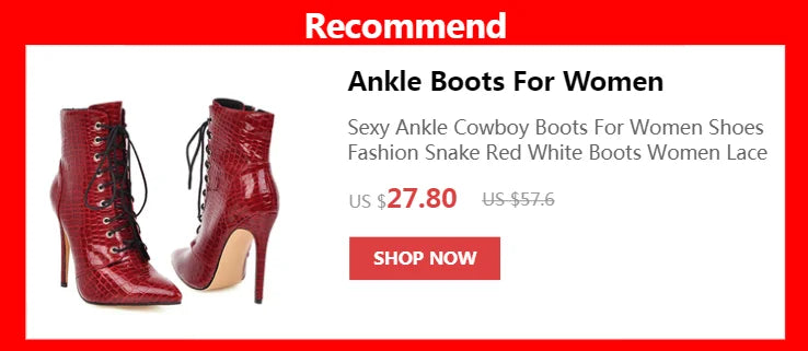 Red crocodile-textured faux leather ankle boots with stiletto heels and black lace-up front.