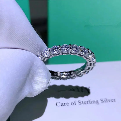 Polished Ring Sterling Silver with 4mm Lab Diamond CZ for Unisex