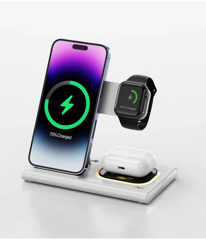 LED Lamp 3-in-1 Foldable Wireless Charger with 15W Fast Charging