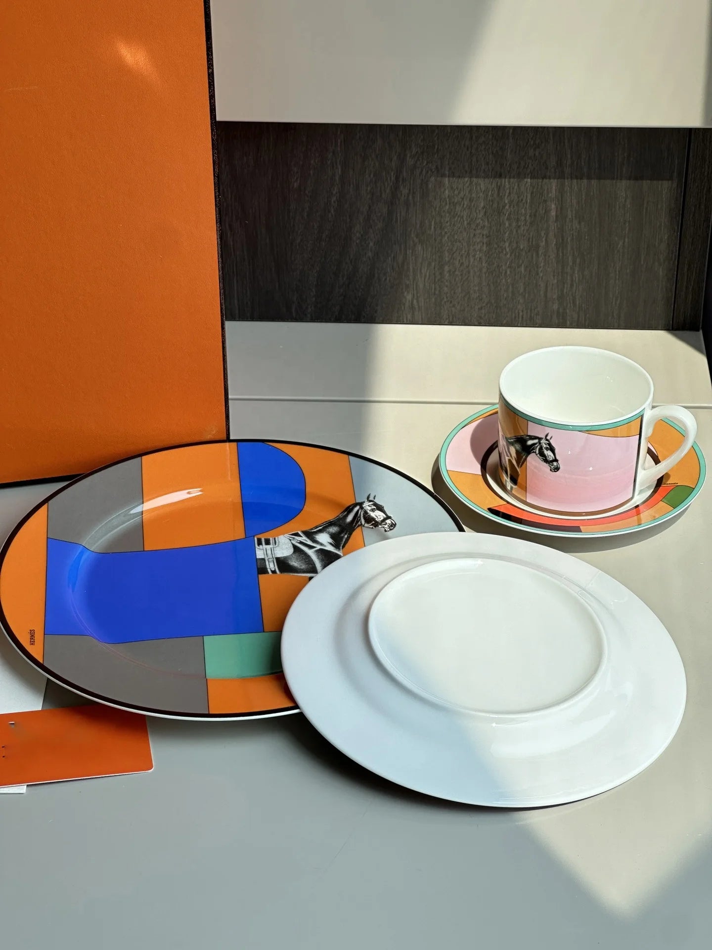 Nordic Dinnerware Set with Four-Piece Horse Pattern