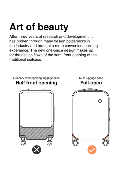 Mixi New Patent Design Carry On Suitcase Women 18 Inch Rolling Luggage Men Polycarbonate Aluminum Frame Elegant Noble