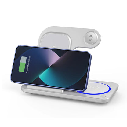 3-in-1 Magnetic Wireless Charger with Night Light Earphone Hot 3 in 1 Wireless Chargers for iPhone Smart Phones