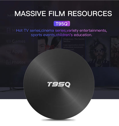 T95Q 8K Smart Fire TV Stick Set-Top Box Android 9.0 ATV S905X3 Dual Wifi BT Quad Core Processor 4GB/32GB RAM Storage