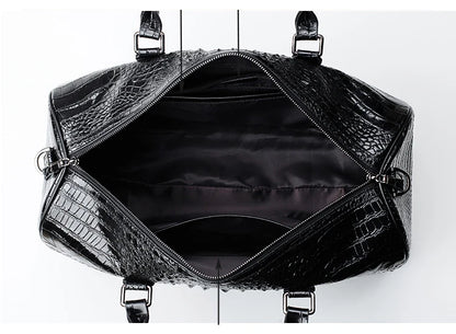 New Leather crocodile pattern travel luggage with handbag men head cowhide universal wheel suitcase 20 inch boarding case