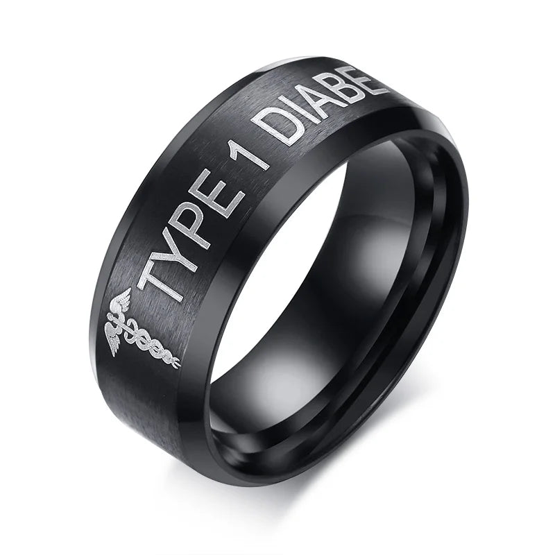 Bold Ring for Men with Stainless Steel Horus Cross Rhodium Plated 8mm