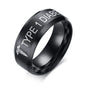 Bold Ring for Men with Stainless Steel Horus Cross Rhodium Plated 8mm