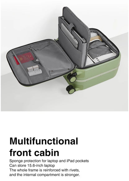 Mixi New Patent Design Carry On Suitcase Women 18 Inch Rolling Luggage Men Polycarbonate Aluminum Frame Elegant Noble